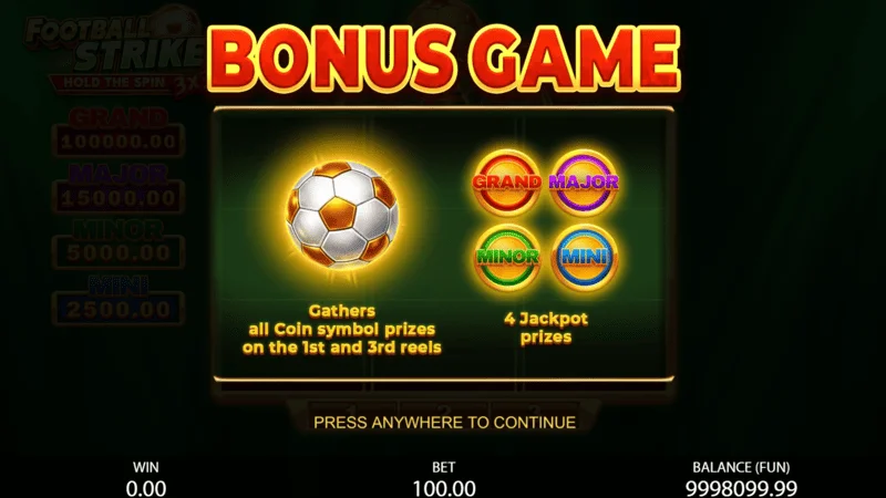 3x3 Football Strike: Hold The Spin - launching the Hold the Spin bonus round